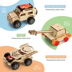 Kit construcción madera 3D para niños: coche, tanque y helicóptero – juego educativo