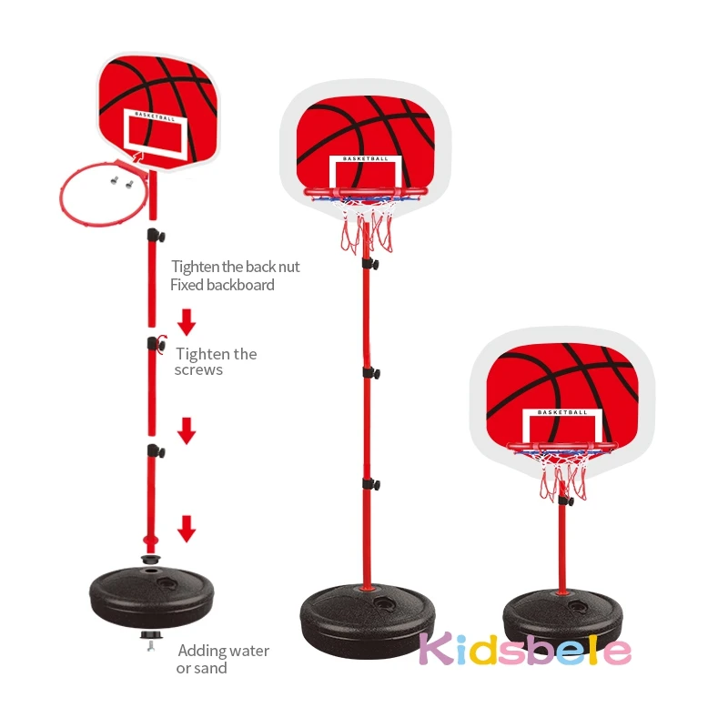 Aro de baloncesto ajustable para niños pequeños, estante de soporte de 63-150CM para niños, pelota interior y exterior para bebés, tablero trasero deportivo, juguete para disparar - imagen 4