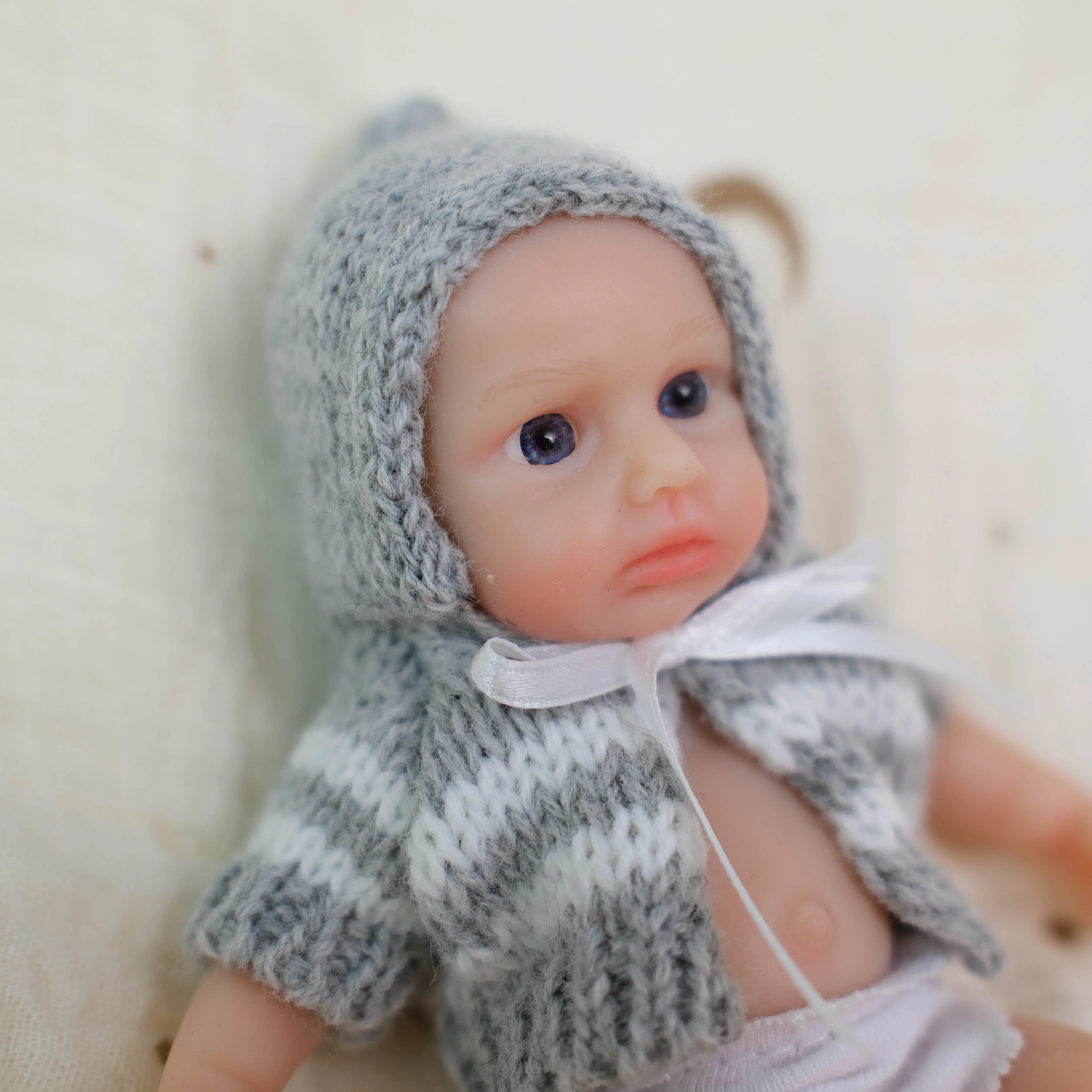 NPK 6 ''alta calidad Mini práctico bebé niño Loulou súper suave sólido platino silicona Flexible elástico Reborn muñeca suave al tacto regalo - imagen 5