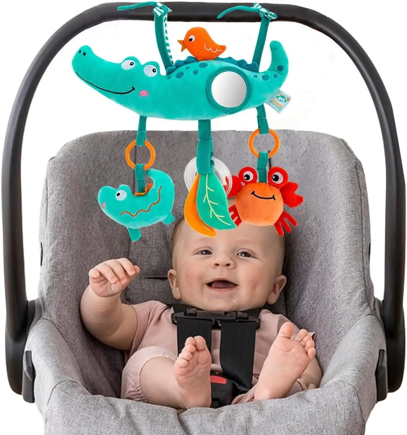 Set regalo bebé con cochecito, peluche sonoro y arco de juguetes - imagen 2