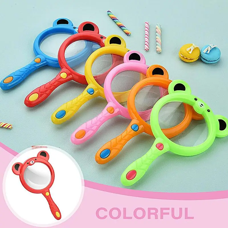 Lupa para niños, lupa portátil de mano, agarre ergonómico portátil, lupa de juguete inastillable, 6 piezas para - imagen 3