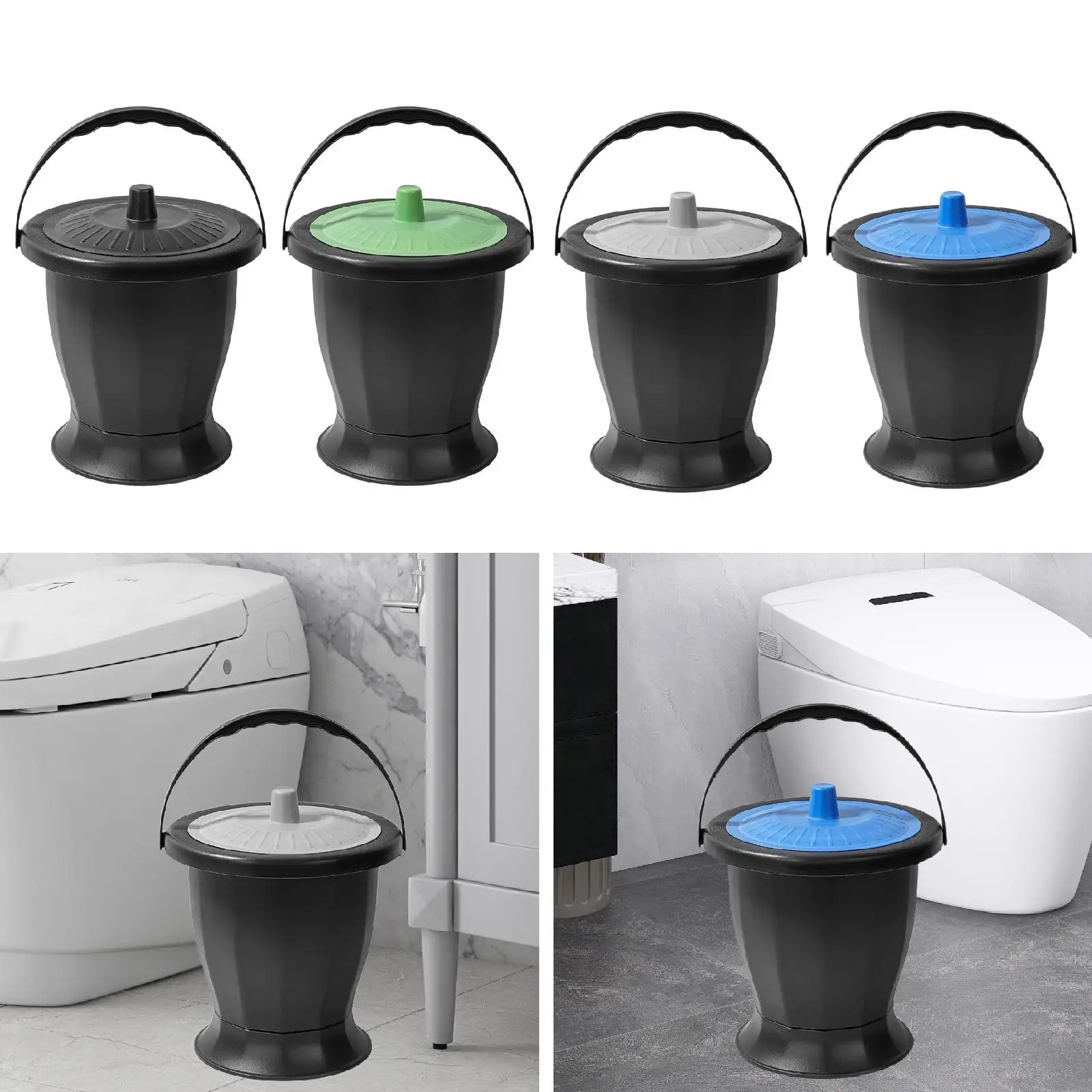 Spittoon with Lid and Handle,Portable Pot, Night Commode Bucket, Potty Pee Bucket, for Kids Adults Female Male Home