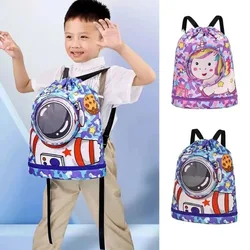 Mochila de playa infantil con cordón y compartimento para calzado