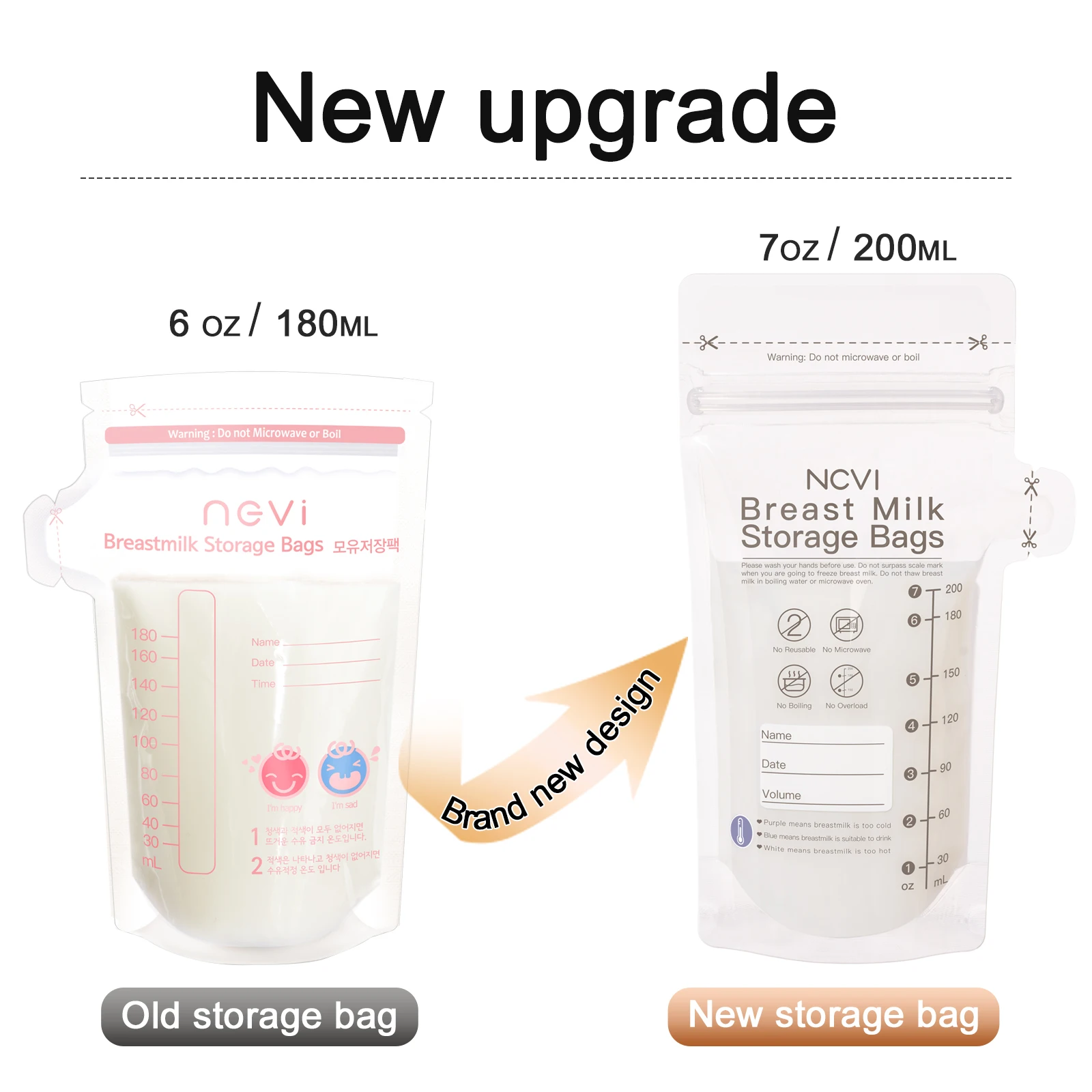 NCVI Bolsas para congelar leche materna con sensor de temperatura - imagen 3