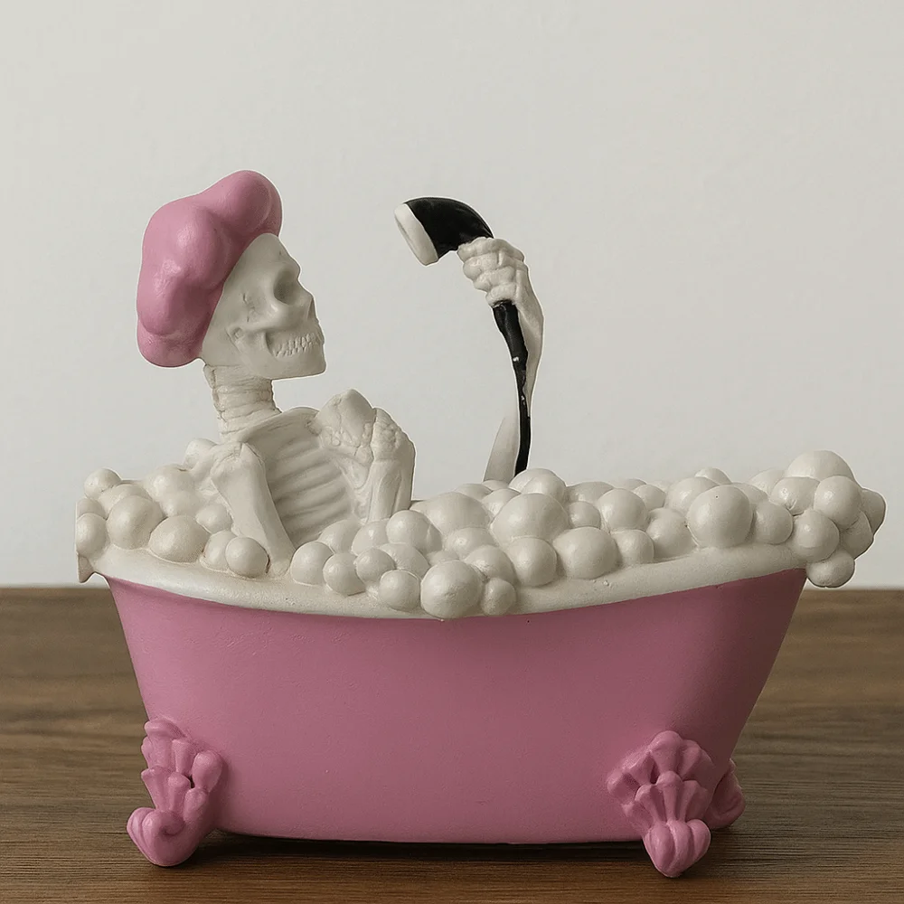 Estatuilla de fantasma de resina con temática de Halloween, estatua artesanal, adorno de fantasma de pie de dibujos animados, muñeca divertida coleccionable - imagen 2