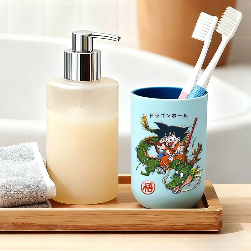 Taza de cepillado de bolas de dragones, tazas de Goku de Anime para hombres, taza de dibujos animados para niños y niñas con empuñadura, regalos de cumpleaños multifuncionales