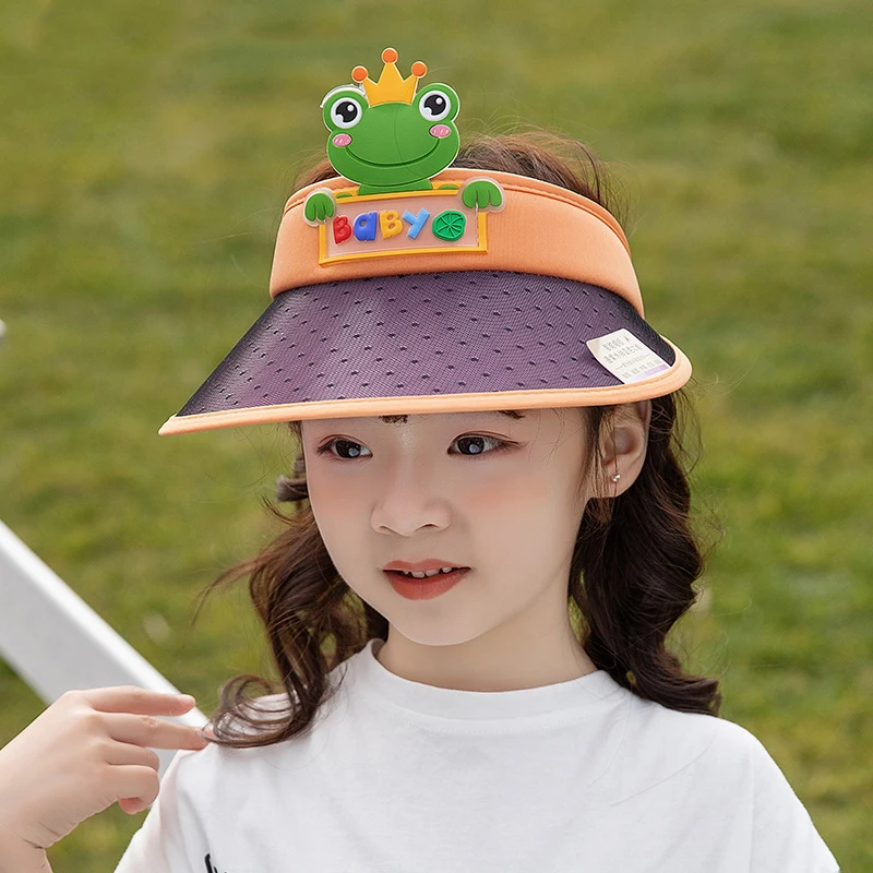 Sombrero de copa vacío que cambia de Color para niños, sombreros de sol transpirables para exteriores, protección solar para bebés, sombrero de ala grande, gorra de sol bonita de dibujos animados - imagen 4