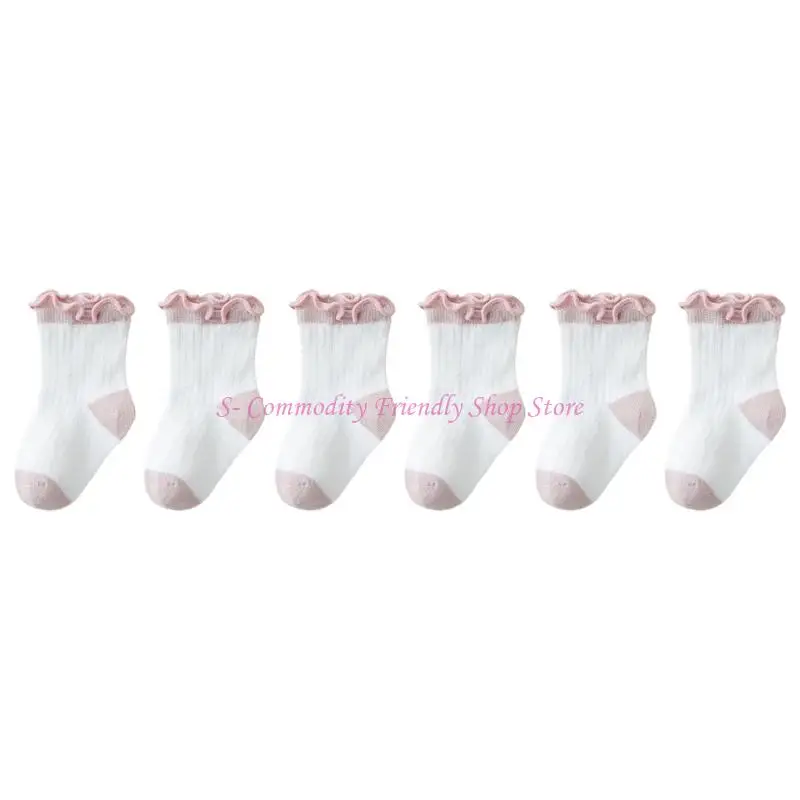 85ae 3 pares algodón transpirable para niños 0 a 5 años puños estirables calcetines tobillo juego verano esencial - imagen 5