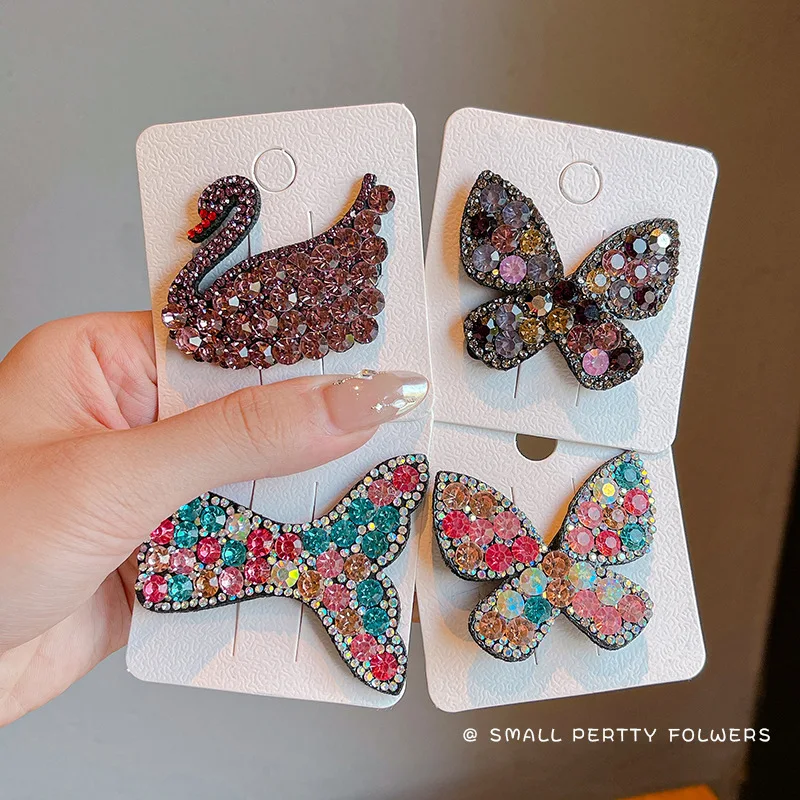 Horquilla infantil de mariposa con piedras decorativas para niña - imagen 4