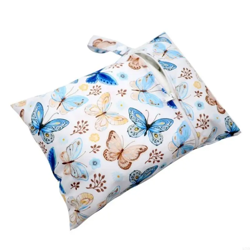 D7YD bolso portátil resistente agua para pañales secos y húmedos con cremallera, bolso para cochecito, bolsa transporte - imagen 4