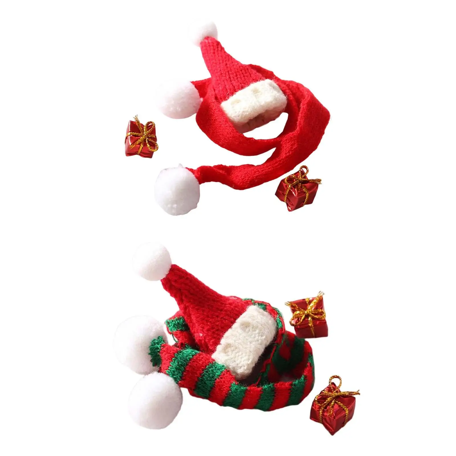 2-6pack Mini Dolls Accessories Christmas Scarf Set DIY Accessories for 1:12