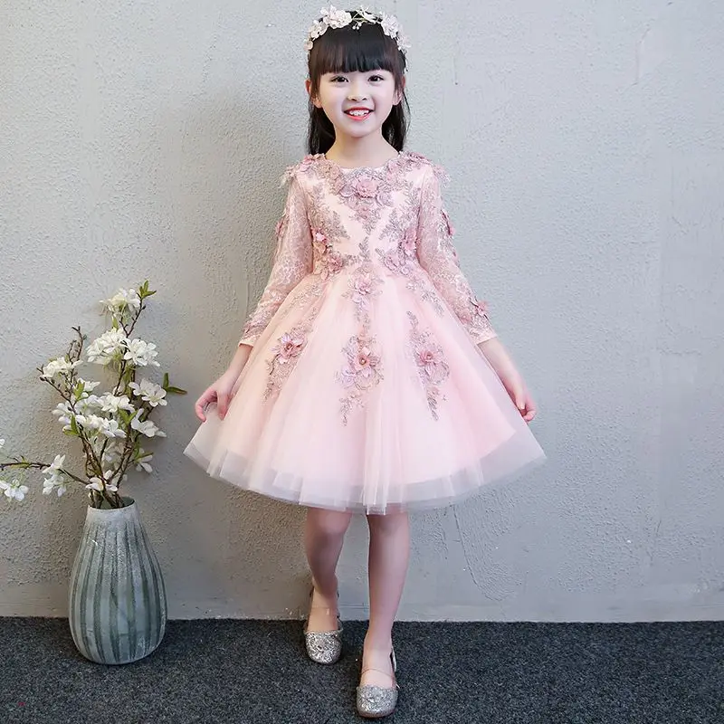 Vestido tutú hinchado para niñas para piano Recital, boda de niña de las flores, vestido de princesa para fiesta de cumpleaños - imagen 2