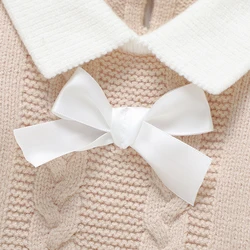 Conjunto de punto invierno para bebé – Suéter con cuello de tortuga y pants