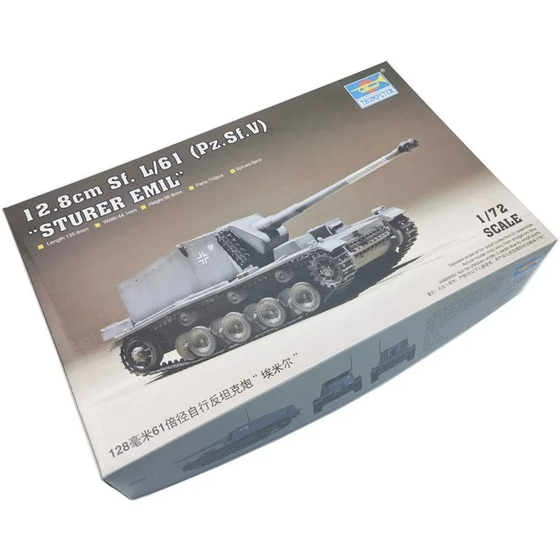 TRUMPETER 1/72 12,8 cm Sf.L/61 (Pz.Sf.V) STURER EMIL Modelo de rompecabezas de ensamblaje de plástico - imagen 3