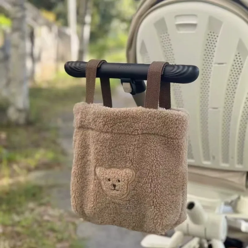 Bolsa organizadora de cochecito coreano, bolsa de almacenamiento colgante para pañales, botellas, cochecito de bebé multifuncional, llevar todo para elementos esenciales
