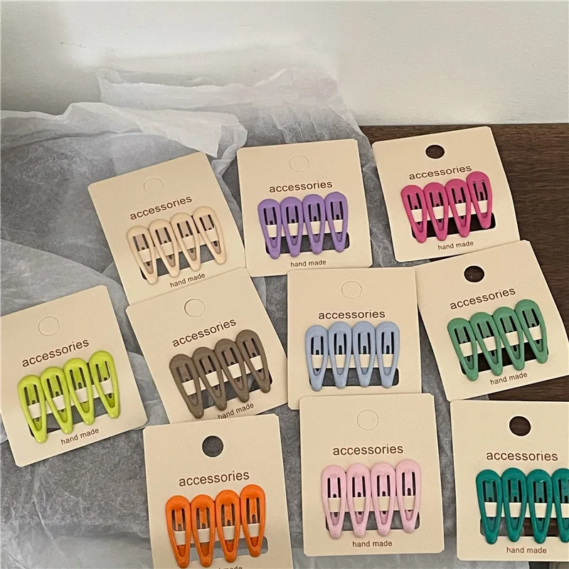 Mini pinzas para el cabello Kawaii para niña, lágrima colorida de caramelo para flequillo, Clips a presión Flyaway, pasadores para niños, accesorios bonitos para el cabello