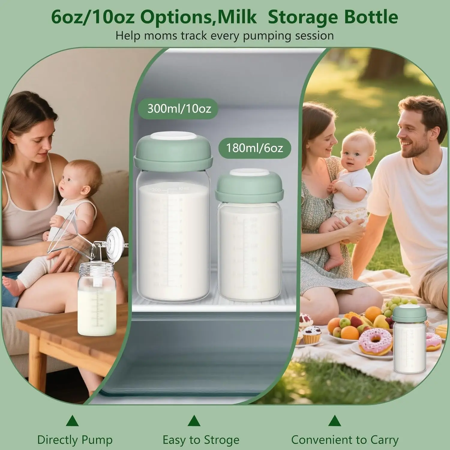 Botella almacenamiento leche materna Momcozy cuello ancho - imagen 4