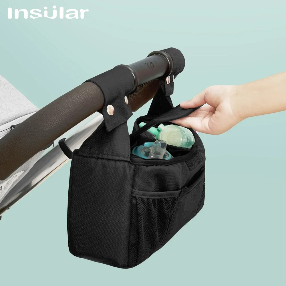 Bolsa para cochecito de bebé, bolsa organizadora para mamá, cochecito de pañales, carrito, cesta, gancho, accesorios para cochecito, bolso para mujer - imagen 4