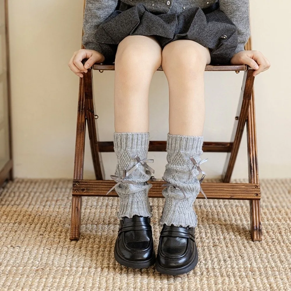 Nuevo Calentadores de piernas de Color sólido, calcetín grueso de punto a media pantorrilla, medias - imagen 5