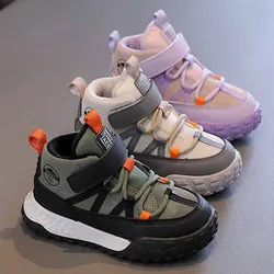 Zapatillas deportivas infantiles con forro calido de cachemira - Otono