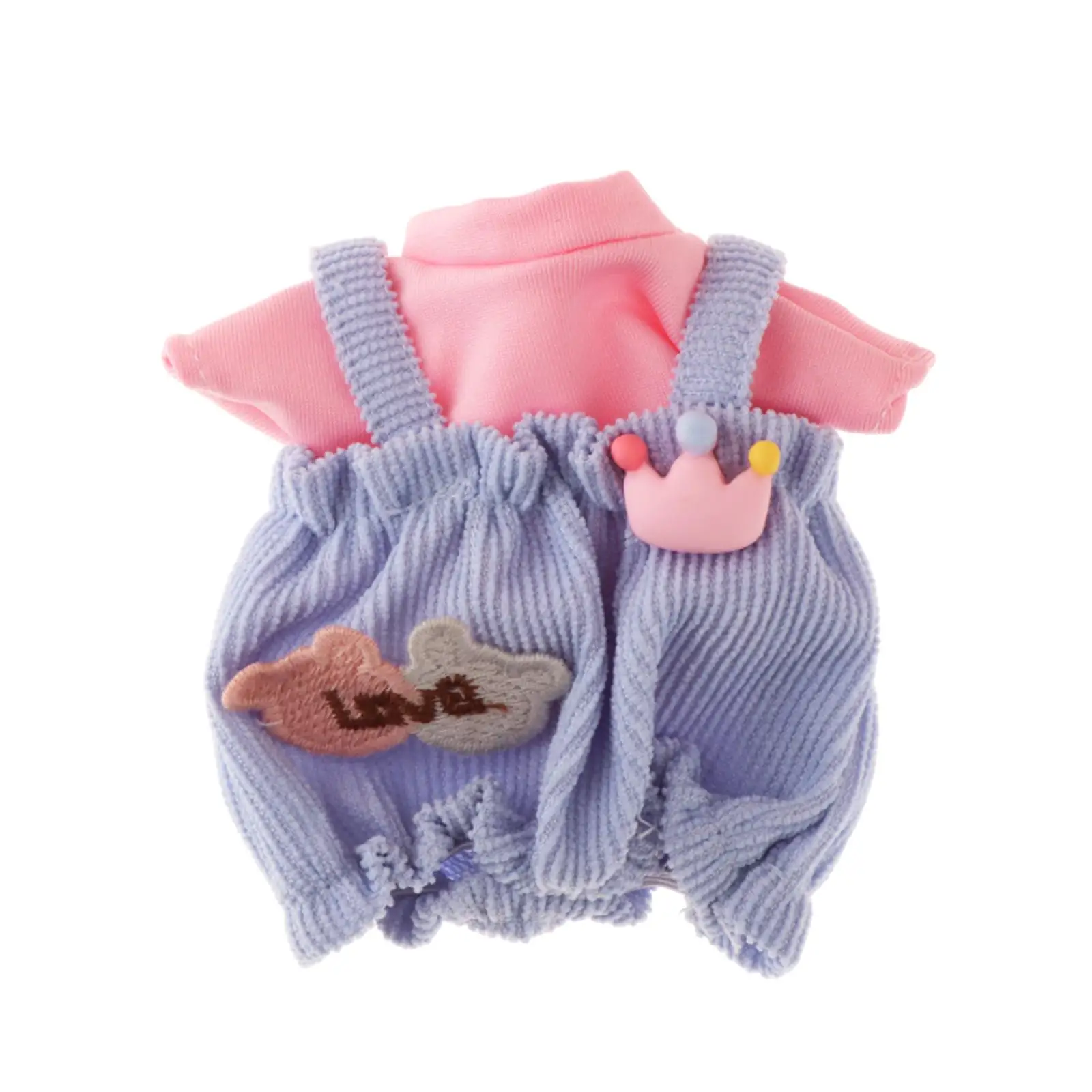 2Pcs Doll Clothes Plush Toy Accessories for 15cm or 17cm Plush Doll T Shirts Decoration Cute Dress up Doll Pants Outifits