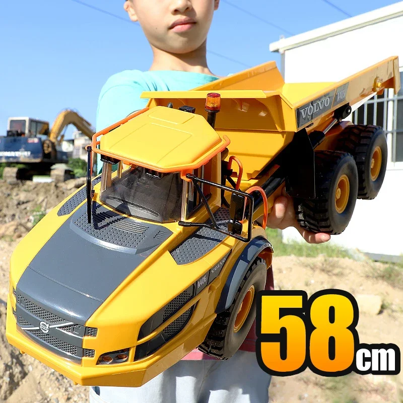 Camión de volteo RC doble E E591, excavadora, vehículo de ingeniería eléctrica, plegable, 1:20, coche de Control remoto, juguetes para niños - imagen 4