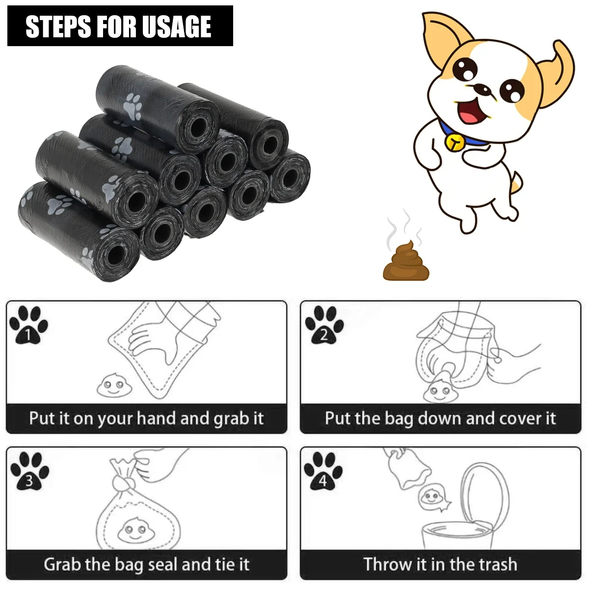 Bolsas para excrementos de perro ecológicas con punto de rotura - imagen 2