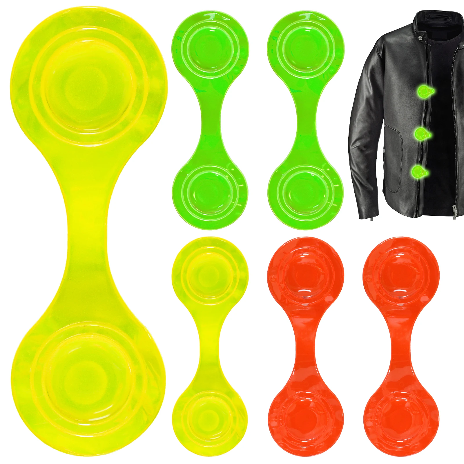 Clips magnéticos reflectantes para bicicleta, seguridad en ciclismo, mochilas para niños, Clips de bolsa reflectora para piezas para caminar de noche, 6 uds.