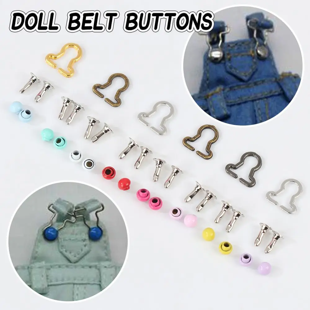 20 piezas accesorios de costura DIY para niñas, hebillas para muñecas, botones de cinturón, pantalones, bolsos, accesorios, hebilla de Metal