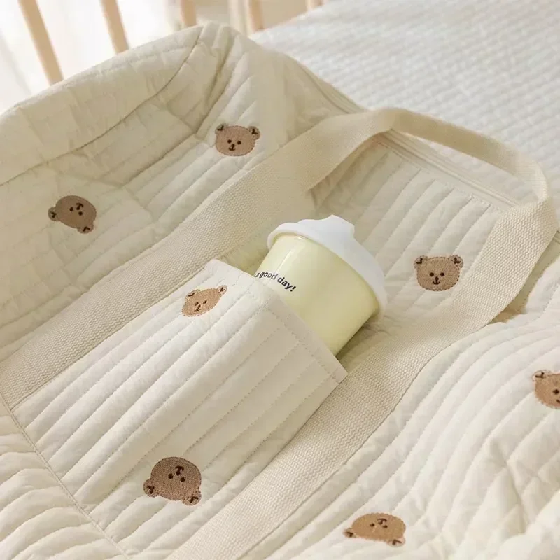 Bolsa grande para mamá, paquete de maternidad, bolsa de pañales para bebé, cochecito, organizador de pañales, bolsa de equipaje portátil, bolsa de mensajero cambiadora de viaje - imagen 4