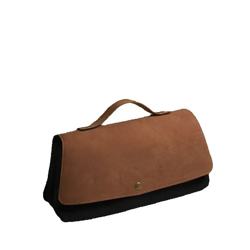 Estuche para lápices de lona de tela creativa, estuche para lápices multiusos de doble apertura, estuche para lápices de almacenamiento de papelería para estudiantes - imagen 4