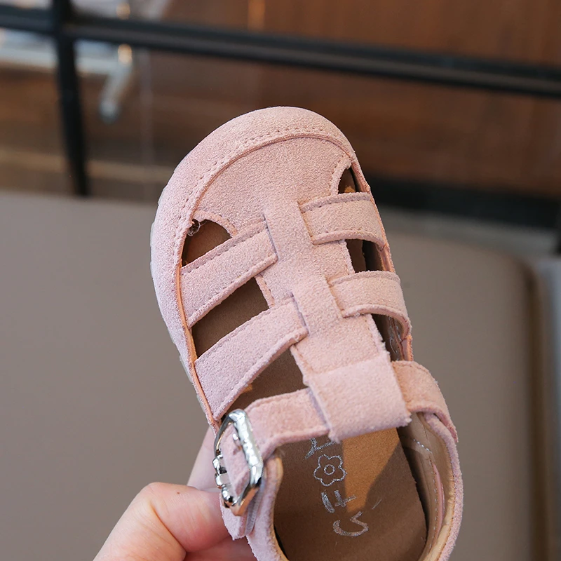 Sandalias para niñas, recortes, zapatos de playa para niños, zapatos casuales de verano para niños pequeños, sandalias antideslizantes de suela blanda para bebés, talla 21-30 - imagen 4