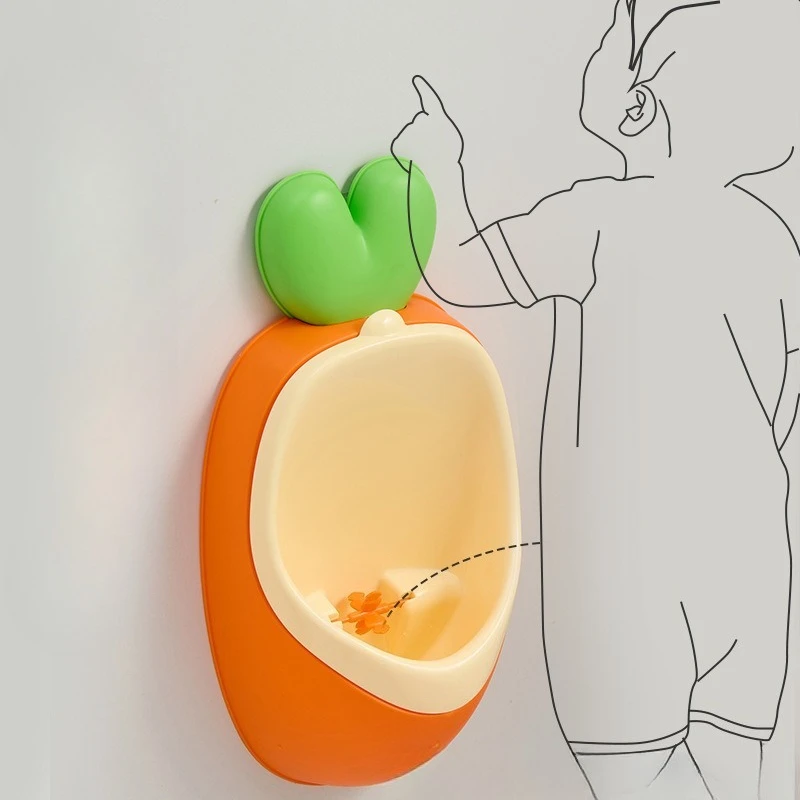 Orinal de entrenamiento para ir al baño con diseño de dibujos animados para niños, urinario colgado en la pared, uso diario para entrenamiento, soporte Vertical para orinar, entrenador