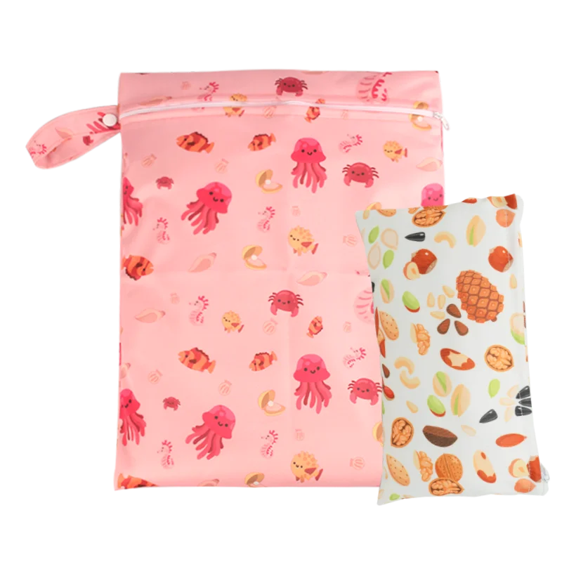 Bolsa húmeda para productos para bebés, almacenamiento de pañales de tela, impermeable y duradero, almacenamiento de pañales de gran capacidad, bolsa de separación seca y húmeda, 2 uds.