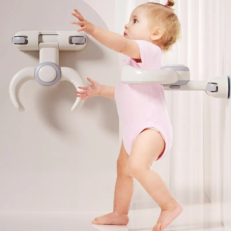 Soporte de baño de pared con soporte de ventosa para bebés mayores de 6 meses, soporte de baño ajustable para bebés de pie