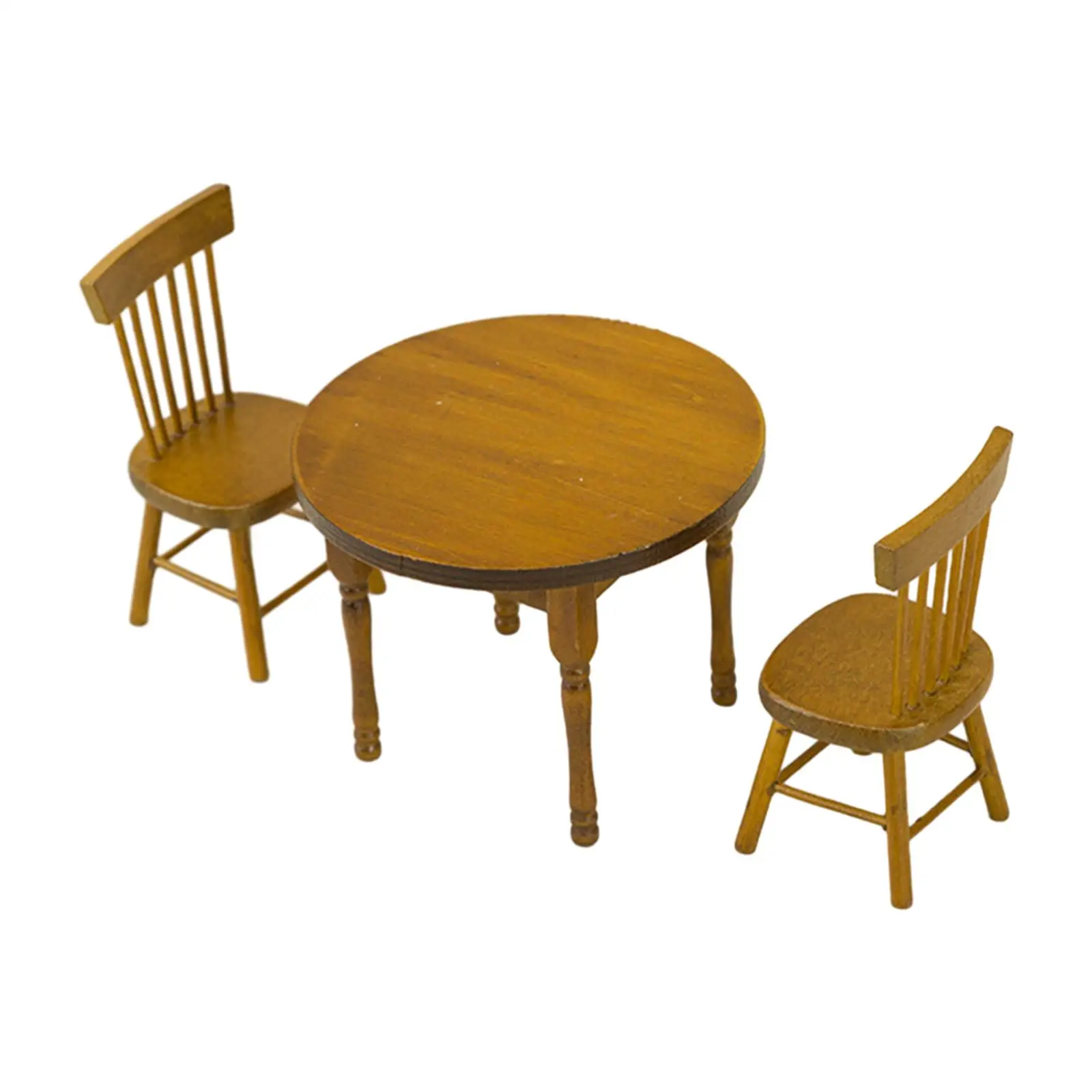 Dollhouse Decoration Accessories Boys Girls Scene Gift Wooden Dining Table Chair