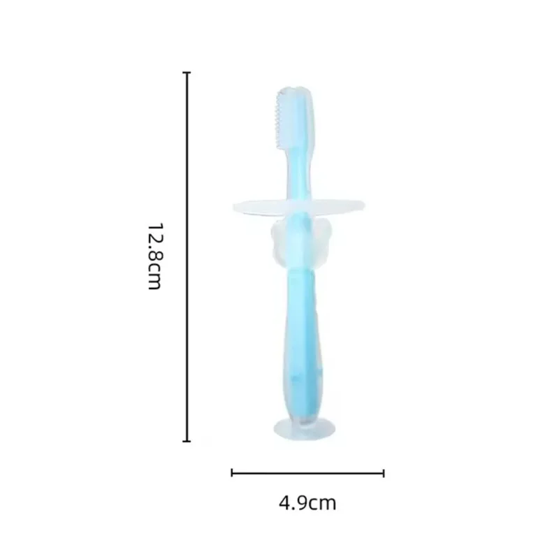 Cepillo de dientes de silicona para bebé – Mango suave flexible - imagen 4
