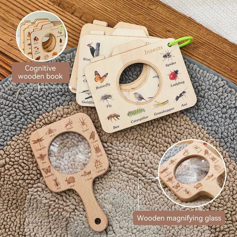 Lupa infantil de madera para explorar – Juguete educativo - imagen 4