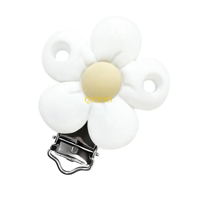 Chupetero portátil infante con clip reforzado QX2D flores creativas - imagen 4