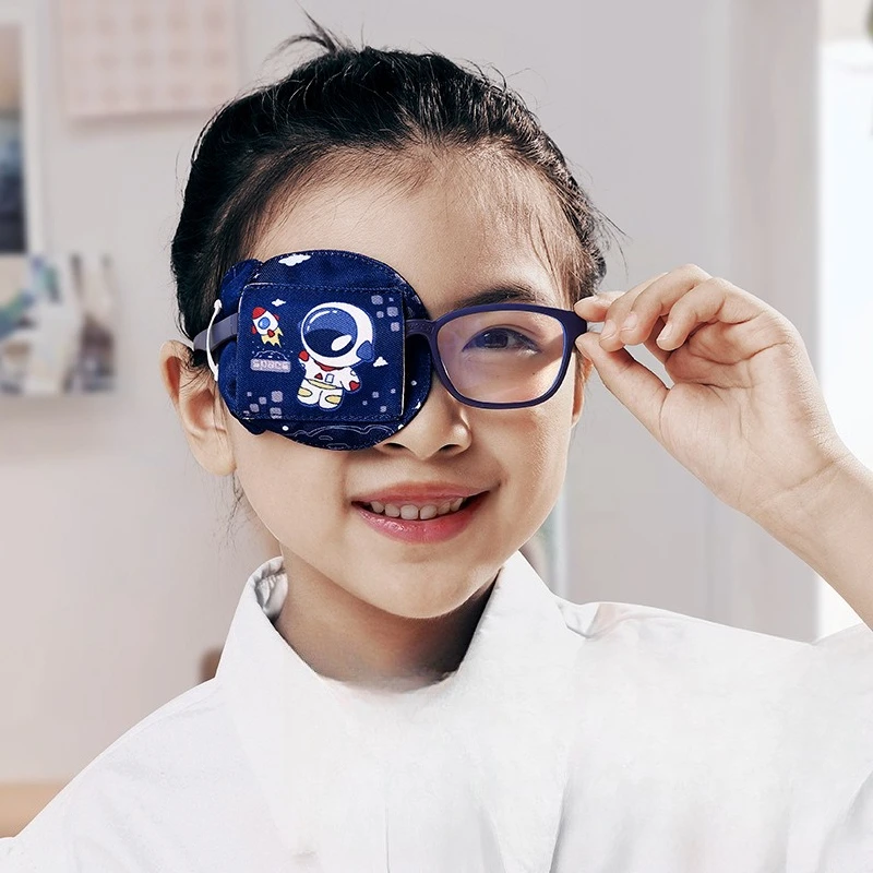 Cubierta de ambliopía, máscara de un solo ojo, estrabismo, cubierta de entrenamiento de ambliopía, parche en el ojo, corrección de la visión infantil, tela opaca - imagen 3