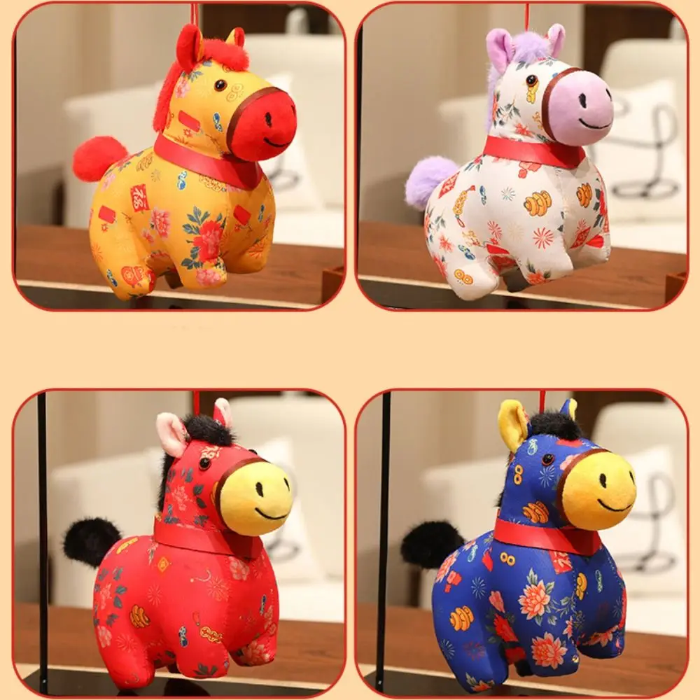 LLavero de caballo de peluche creativo, muñecos de mascota, Animal relleno, muñeco de caballo de peluche, colgante, estatuilla de Pony del zodiaco suave y bonito, decoración de coche - imagen 2