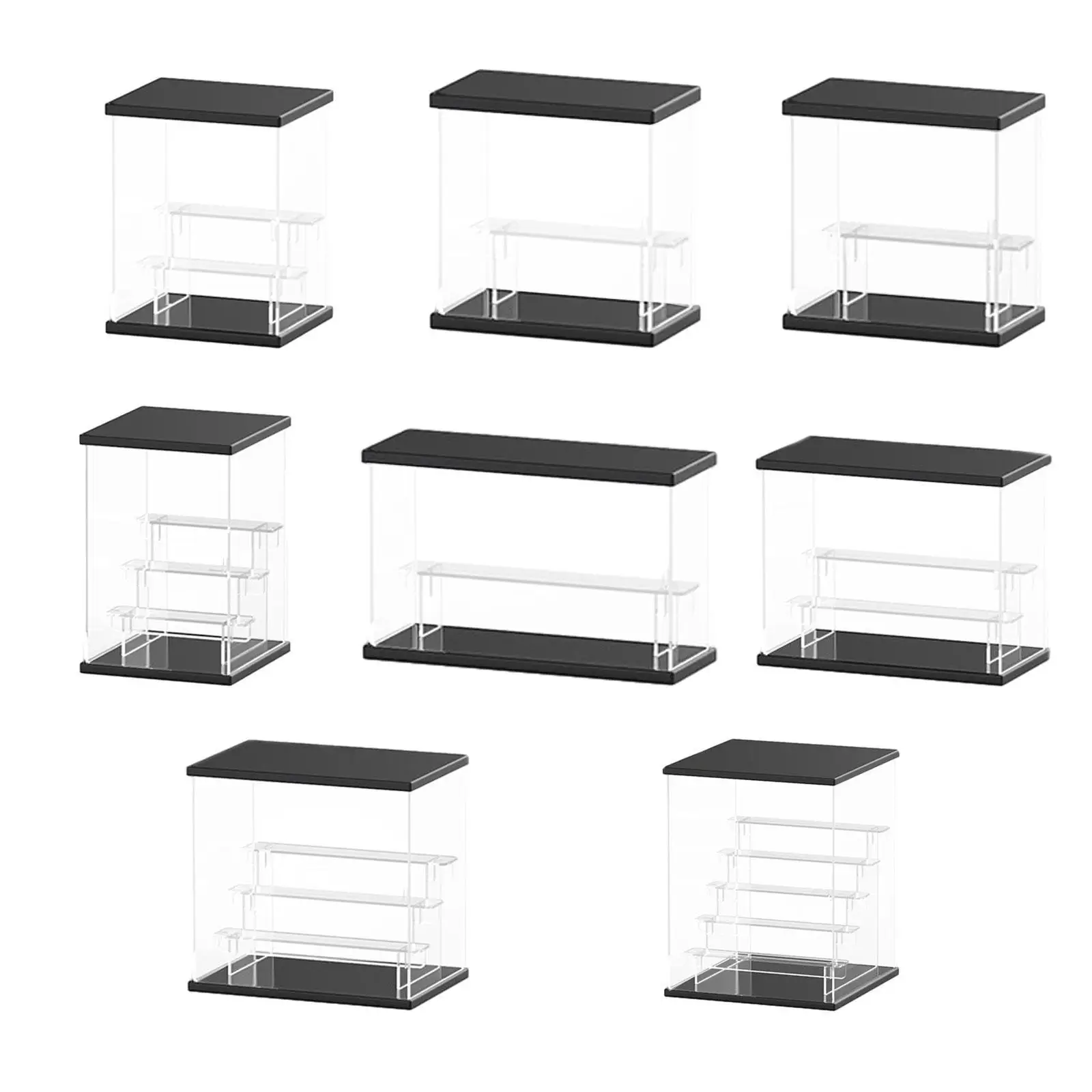 Acrylic Display Case Sturdy Collectible Organizer Holder for Miniature Figurines Model Doll Action Figures Collectibles Office