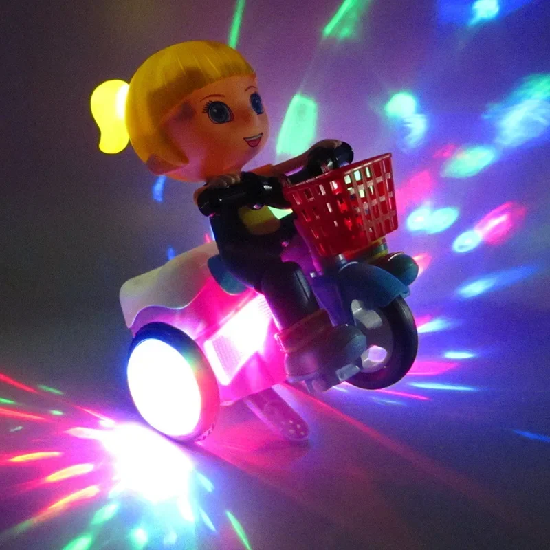 Coche de juguete acrobático eléctrico para niños, juguetes musicales para bebés, muñeca de baile, luz LED intermitente, juguetes para niños, Robot, juguetes para regalos