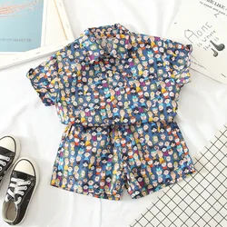 Chándal verano para bebé: camiseta con dibujos y pants cortos de algodón