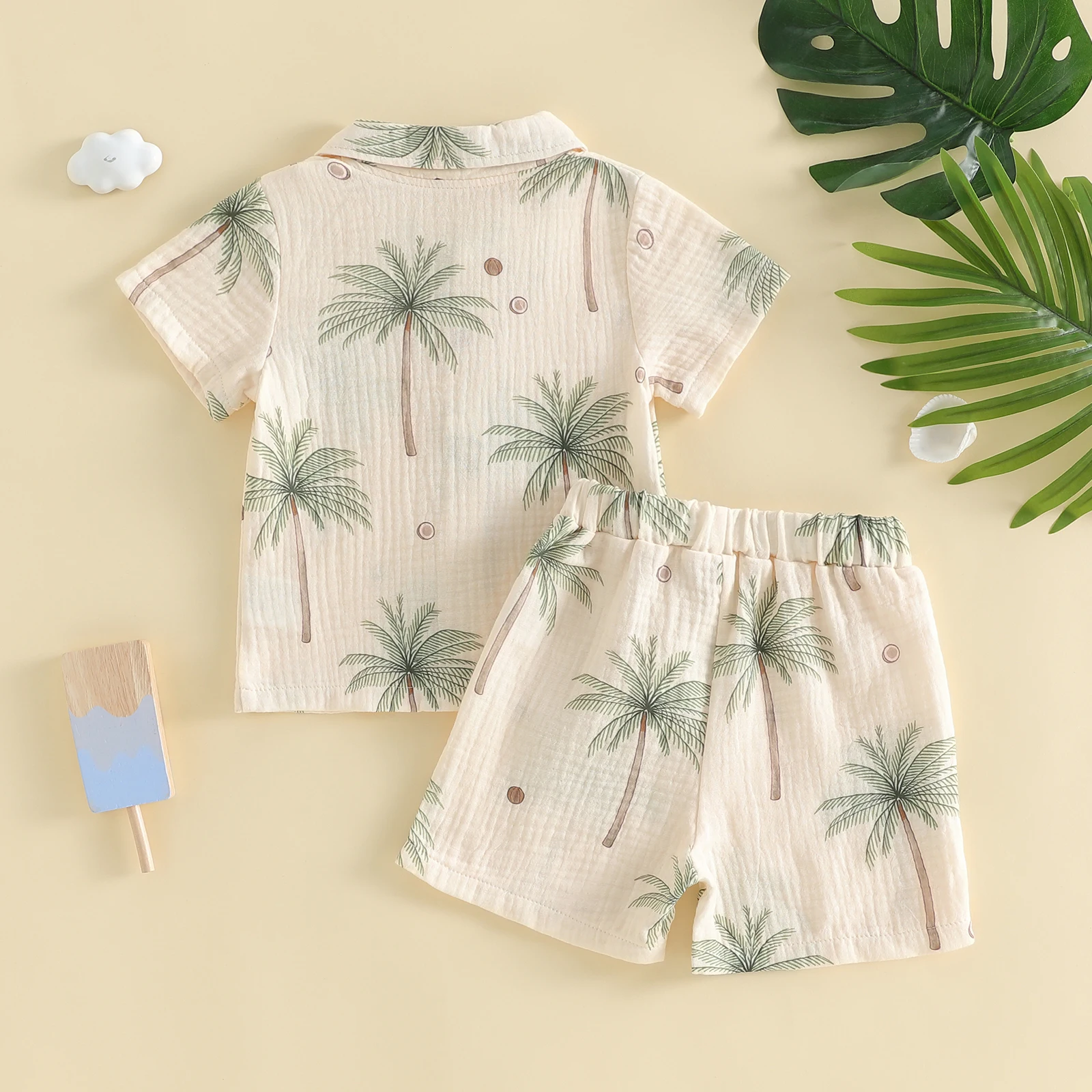 Conjunto bebé camisa manga corta y pantalón estampado dinosaurio - imagen 2
