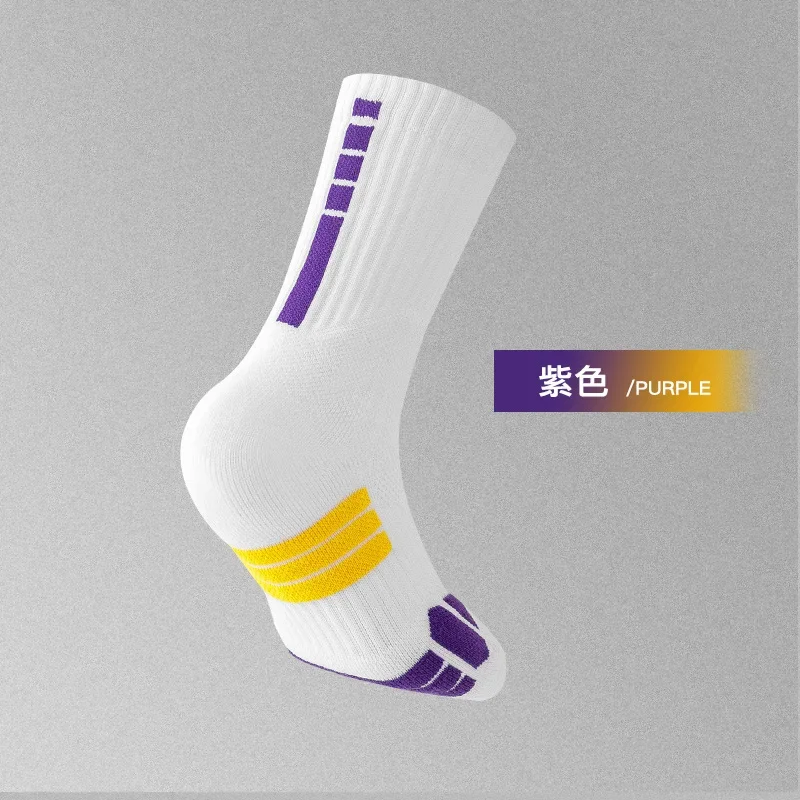 Calcetín deportivo para niño y niña, calcetín de algodón suave, antideslizante, transpirable, Color sólido, para baloncesto, 1 par - imagen 2