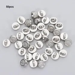 50 Uds. Botones redondos de muñeca de 4mm, hebillas ultrapequeñas de Metal DIY, Mini hebilla de abrigo para muñeca, accesorios de hebillas para ropa de muñeca 1/6