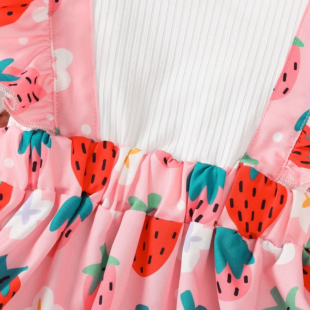 Vestido fresa de manga larga con diadema infantil - imagen 2