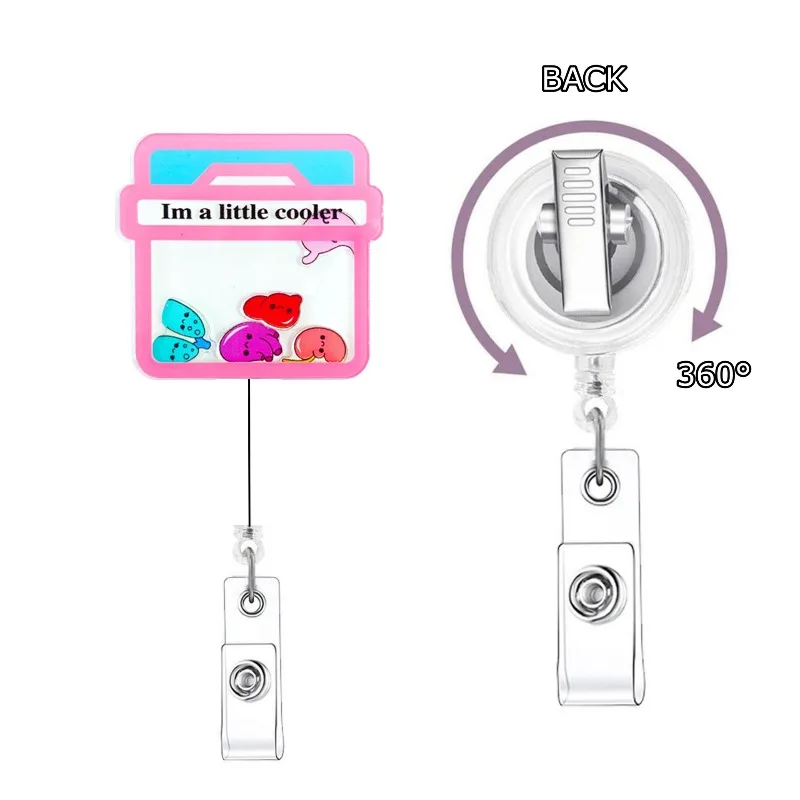 Portaetiquetas retráctil con clip para mochila escolar - imagen 4