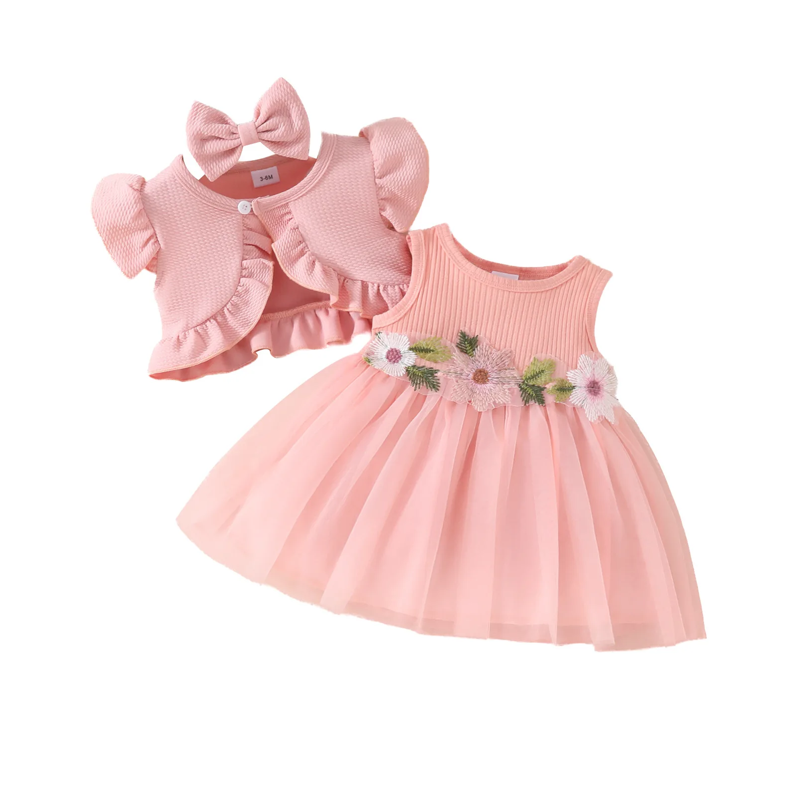 Nuevo vestido para niña recién nacida de 0 a 18 meses con lazo, vestidos de flores de manga larga, ropa de mono, mono bonito de moda infantil de otoño - imagen 5